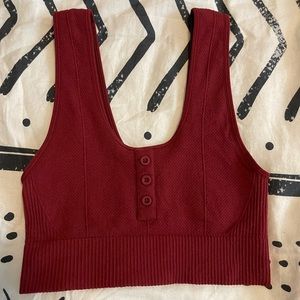 Gymshark Power Down Croplette in Claret